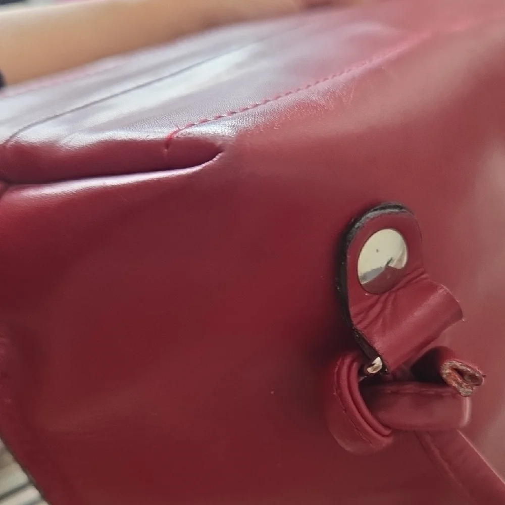 Tiffany & Fred Paris Chic Red Leather Backpack - Picture 5 of 15